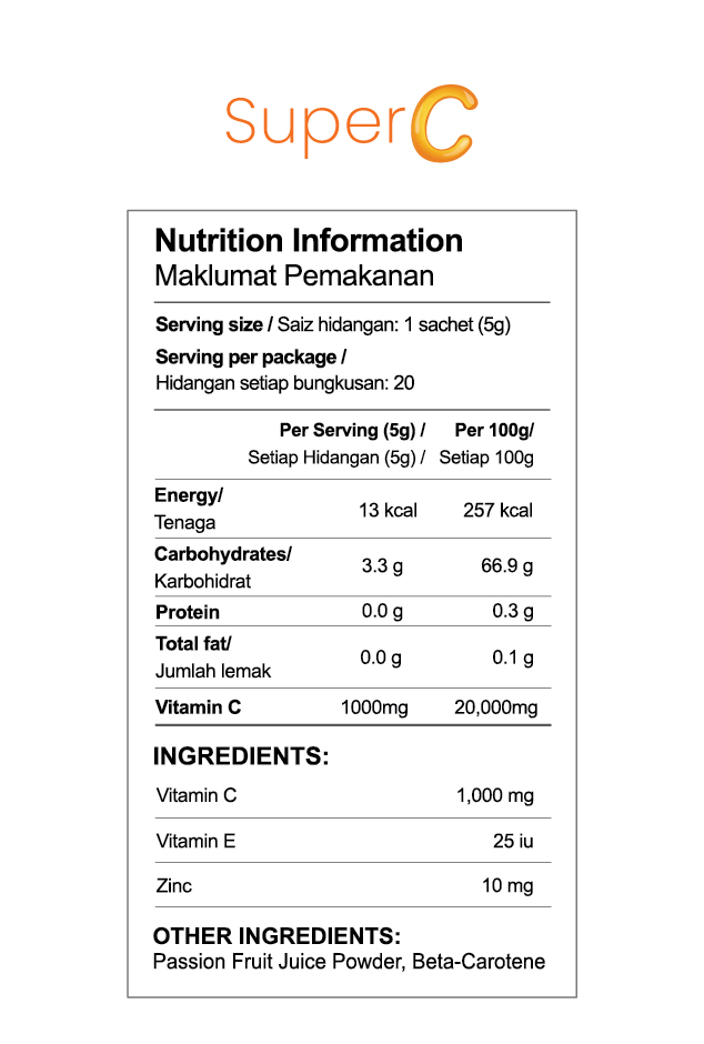 Nutrition Facts SuperC